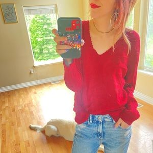 Slouchy Red Sweater